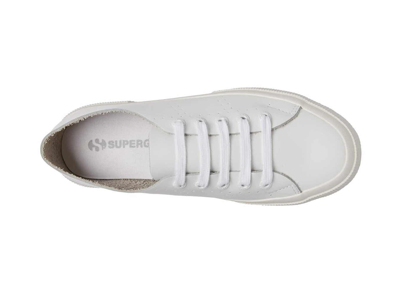 Tenis Feminino Branco - Superga 2750 Rawcutleatheru Couro - HUCBI-6730